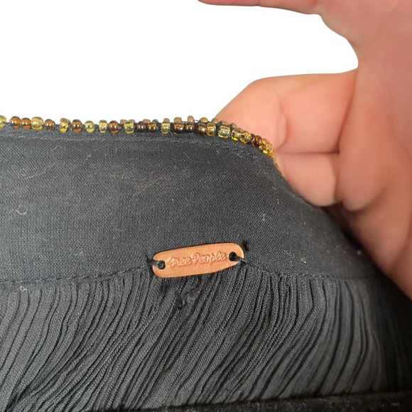 Free People Embellished Beaded Bodysuit Black Long Sleeve Size XS - Picture 7 of 12